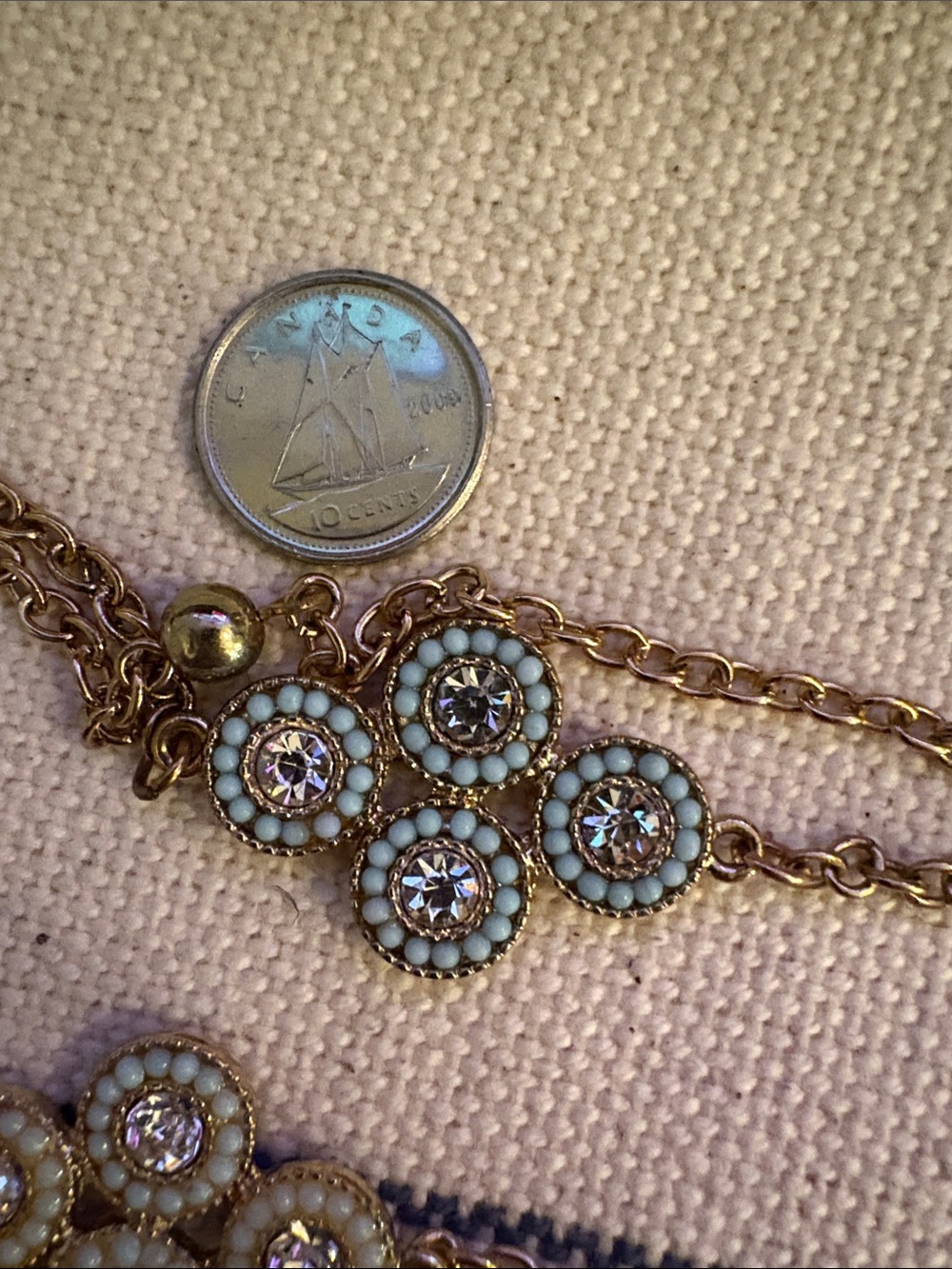 Gold-Tone Floral Crystal Necklace and Earring Set - Picture 11 of 11